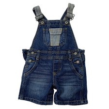 Genuine Kids Osh Kosh Girls 12M Shortalls Overall Shorts Blue Denim Jean Cotton