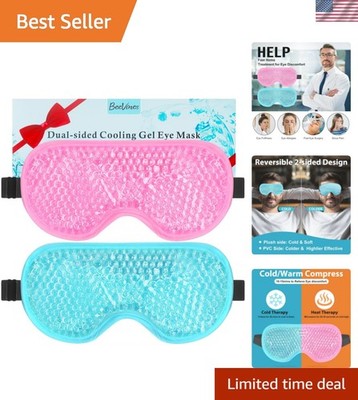 Medical-Grade Cooling Eye Mask 2 Pack - Adjustable for Comfort & Recovery
