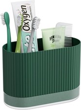 Green Kids Toothbrush Holders for Bathrooms, Cute Toddler Plastic Tooth