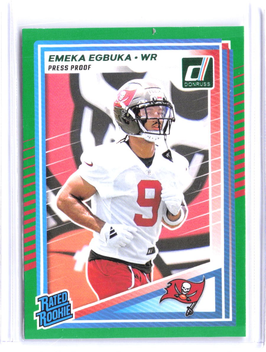 2025 Donruss #375 Emeka Egbuka Green Press Proof RC