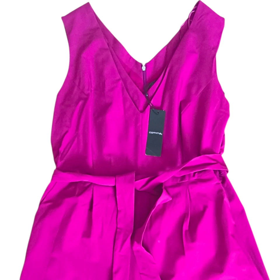 Comma Jumpsuit Overall Damen Gr. EU 44 Fuchsia Visose V-Ausschnitt Ärmellos NEU - Bild 4 von 4