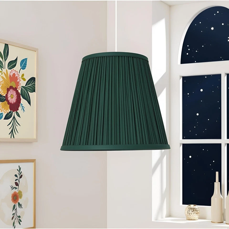 Aspen Creative 33053 Transitional Plisado Imperio Forma Araña Verde Foto 2 de 4