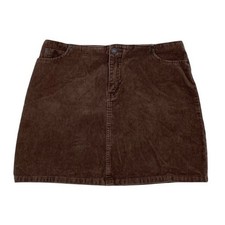 Vintage Y2K American Eagle Brown Corduroy Mini Skirt Size 4 Cotton Dark Academia
