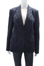 BASLER Womens Long Sleeve Notched Collared Buttoned Blazer Blue Size 40