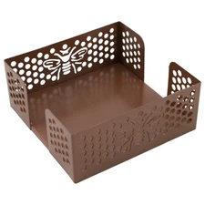Boston International Metal Napkin Holder Caddy, Cocktail Size, Copper Bee