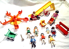 Playmobil vintage  playground slide roundabout figures bicycle motorbike