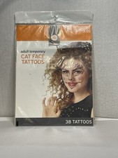 Cat Face Temporary Tattoos Adult Halloween 38 Tattoos New