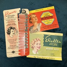 New Old Stock Vintage 1940's/1950's Hair Clips/hair nets props vanity decor