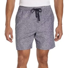 NWT GAP Mens Pull-On Linen Shorts NAVY LARGE Pockets Comfort Cotton NEW