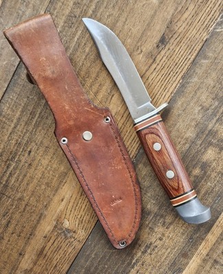 VINTAGE 1970-1980 SHARP JAPAN FIXED BLADE HUNTING KNIFE & LEATHER