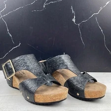Walking Cradles Thea Wedge Sandal Black sz 8.5WW