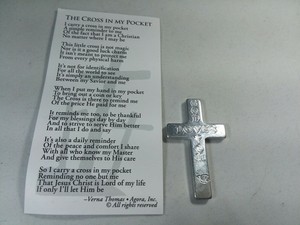 The Cross In My Pocket Ministry Poem Silver Cross Card Verna Thomas Ebay