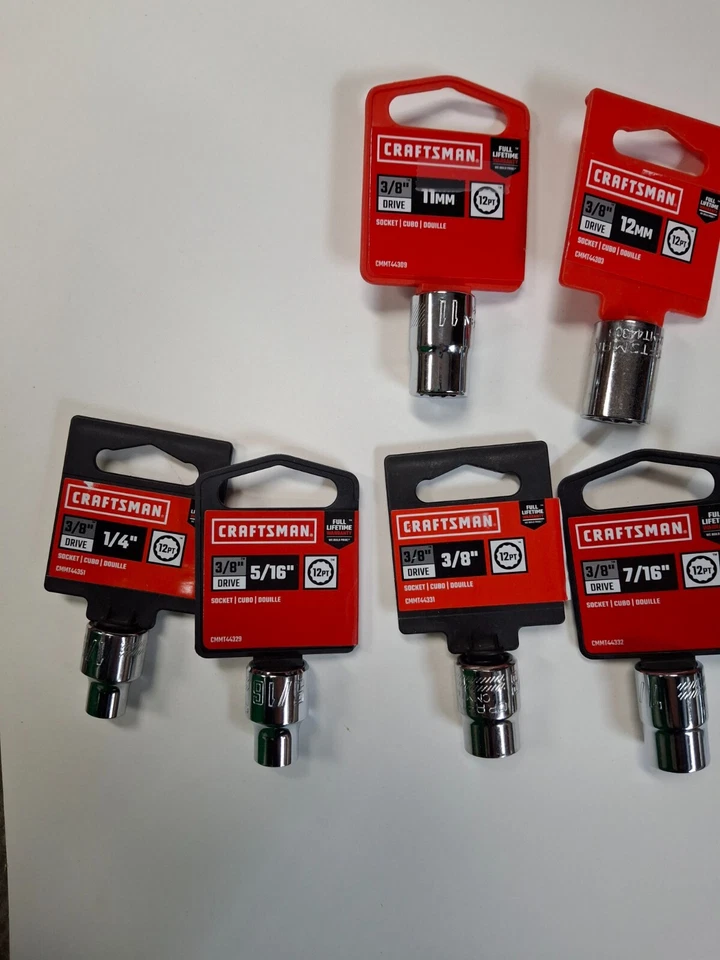 NEW Craftsman Socket 3/8" Drive, Shallow, SAE &E Metric, YOU CHOOSE Size - Image 2 of 4