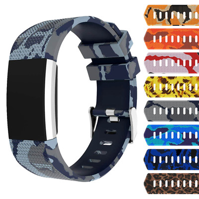 StrapsCo Patterned Silicone Rubber Watch Band Strap for Fitbit Charge 