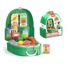 kids Pretend play cash register toys, cashier storekeeper toys/portable backpack