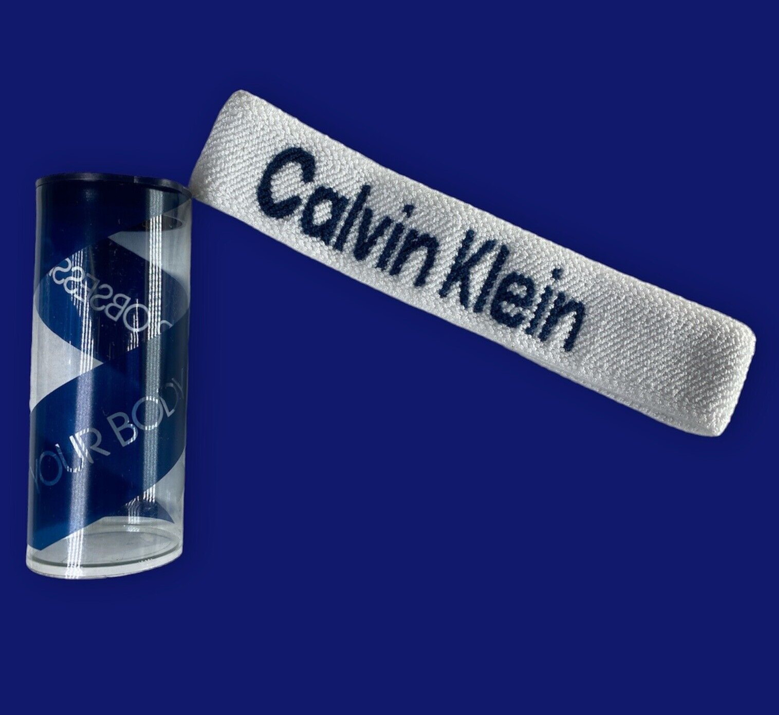 Calvin Klein Vintage "Your Body Our Obsession" Promo T-Shirt (L) + Headband NEW image 2