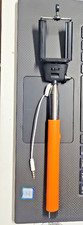 SELFIE STICK WITH CABLE - WHITE ORANGE HANDLE NEW