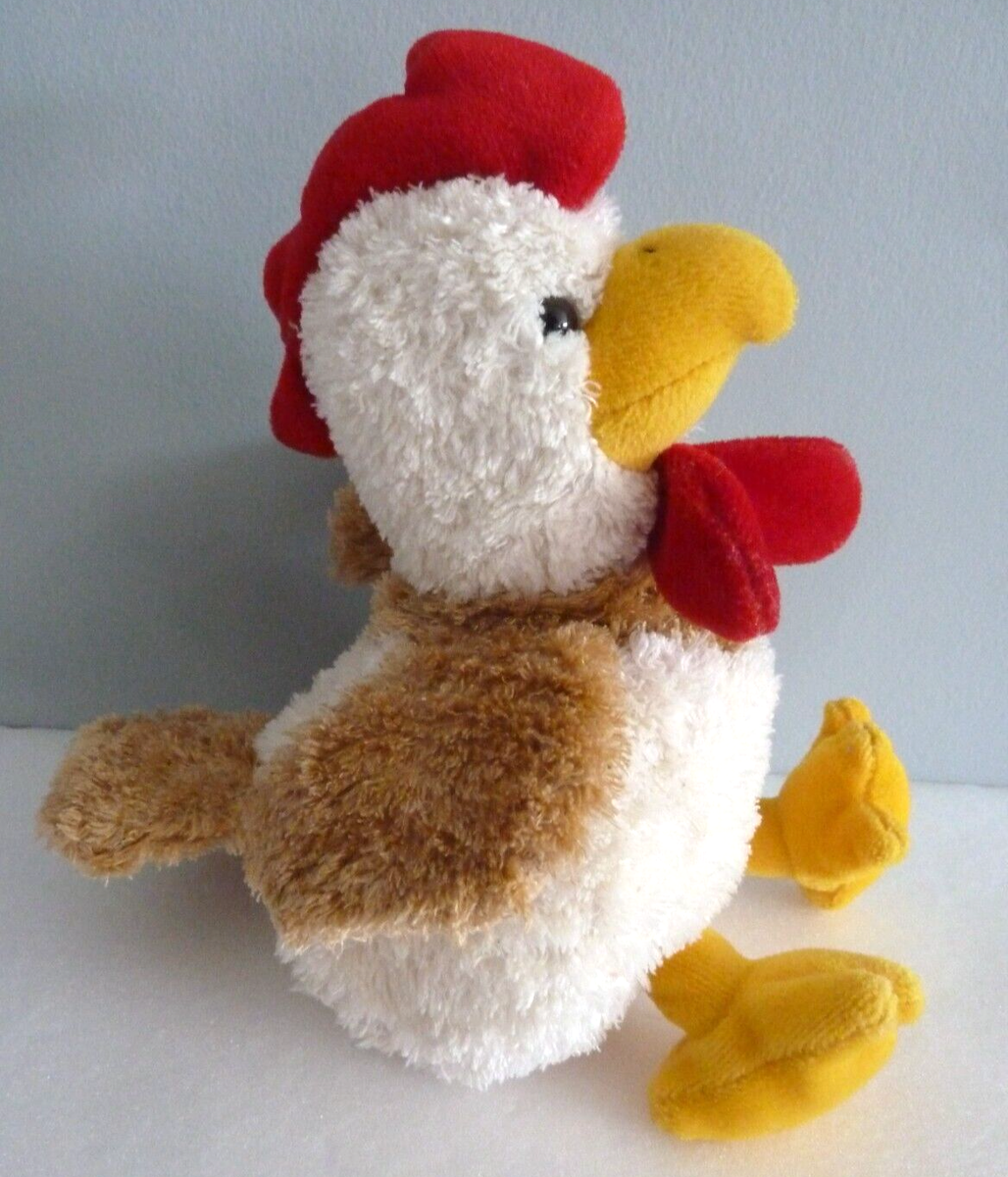 DOUDOU PELUCHE GIPSY COQ POULE SONORE BLANC ROUGE JAUNE 16cm