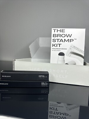 Brow Stamp Kit MadLuuv, Brunette,brow highlighter&clear brow gel Free Shipping U