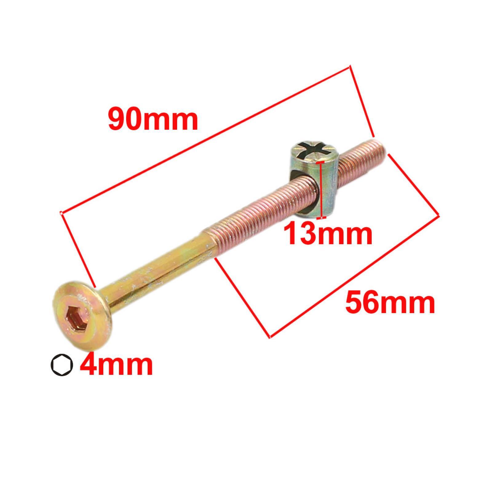 M6 x 90mm 56mm Half Thread Hex Key Drive Socket Cap Furniture Bolt w