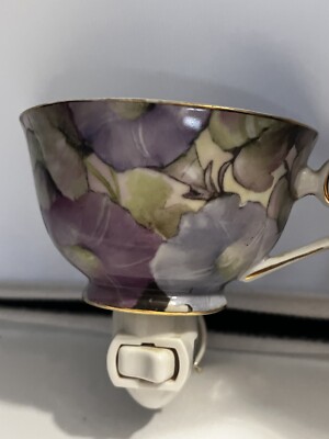Formalities By Baum Bros, Cup Nightlight, Morning Glory Flowers, VGC+