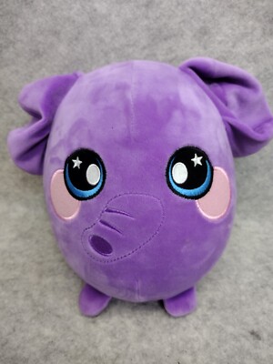 Lg Squeezamals Plush Purple Ellie Elephant 9 Inch Slow Rise stress Ball Stim toy