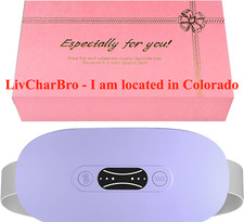 Cordless Portable Heating Pad Period Cramp Relief 3 Heat  Vibration Mode Purple