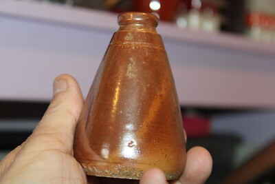Antique, Cone, Stone, Salt Glazed, Ink Bottle, Item#A-5260