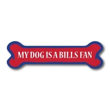 My Dog is a Bills Fan Dog Bone Car Magnet - 2 x 7" Dog Bone Decal Heavy Duty