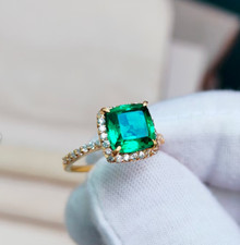 Natural Emerald Ring 925 Sterling Silver Ring Handmade Ring Wedding Ring