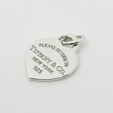 Return to Tiffany Small Heart Tag Pendant or Charm in Sterling Silver