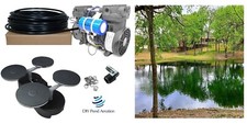 NEW 3/4HP 4.9 cfm Lake POND Aeration Kit w/200' WTD Hose w/ 4-Diffusers w/ BASE