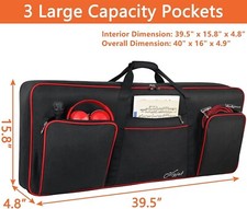61-Key Electric Keyboard Case Gig Bag Waterproof High Quality Padded Black New