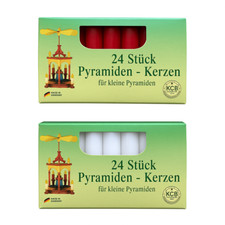 Pyramidenkerzen 24 Stk Rot Weiß Ø1,4x7cm Kerzen  Weihnachtspyramide weihnachten