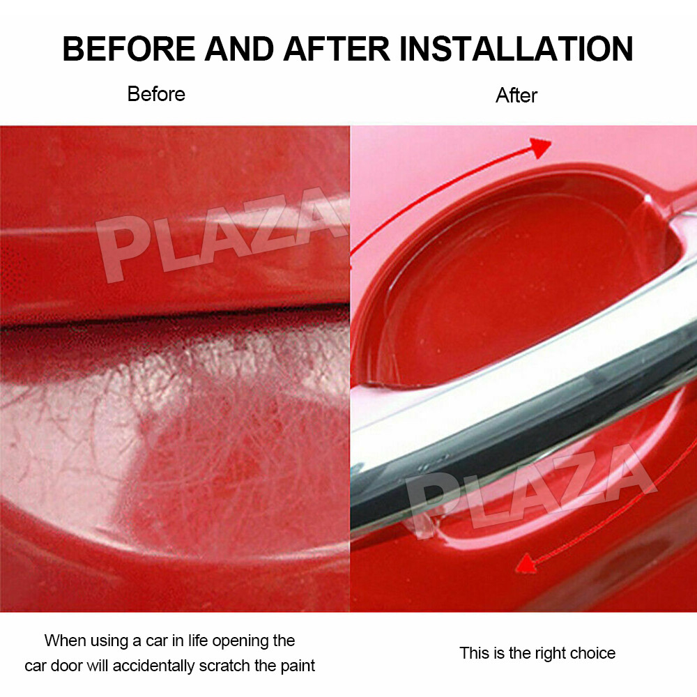 8pcs Invisible Clear Car Door Handle Paint Scratch Protector Guard Film