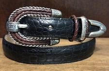 Brighton Black Leather Belt Size S/28 7/8โ Wide #40253 Made in USA EUC