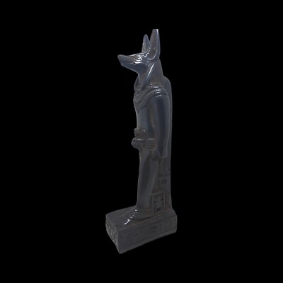 ANCIENT EGYPTIAN ANTIQUE Statue God Anubis Jackal with Cat Bust sculpture