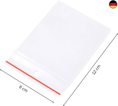 Pakico | 100 Plastikbeutel Zipper 8 x 12 cm | Verschließbare Ziplock-Beutel | 
