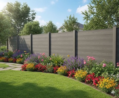 GreenYard WPC Sichtschutzzaun CORTEZA 8x Zaunelement + 9x Pfosten - 14,1m