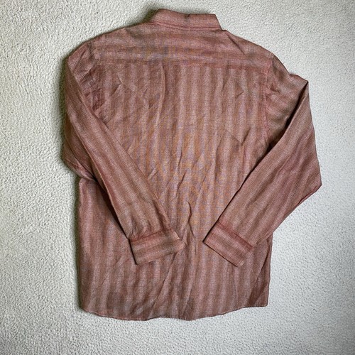 Jhane Barnes Shirt Mens Large Red Striped Long Sleeve Button Up Casual *See Pic - Picture 10 of 11