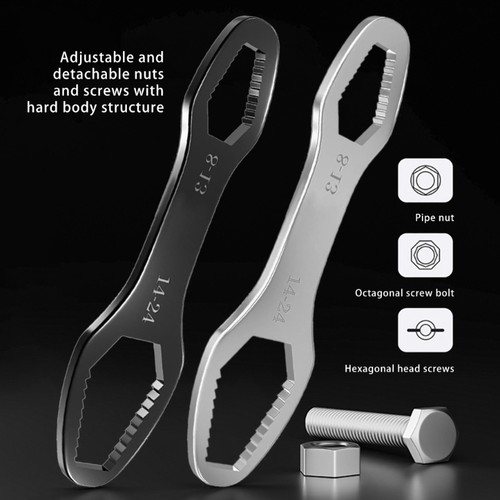 2Pcs Universal Wrench Set 8-24mm Double Ended Repair Tool for Home Auto Repair - Picture 3 of 8