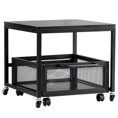 Mini Fridge Stand with Storage, 198 lbs Mini Fridge Table with Movable Storage C