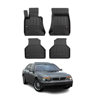 OMAC Premium Floor Mats for for BMW 7 Series E65 E66 E67 2002-2008 TPE Black 4x