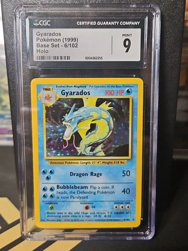 Pokemon Gyarados Holo Rare 6/102 Base Set 1999 CGC 9