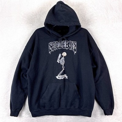 Suicideboys Hoodie Mens L Black Skeleton Grey 59 Music Streetwear Hip Hop