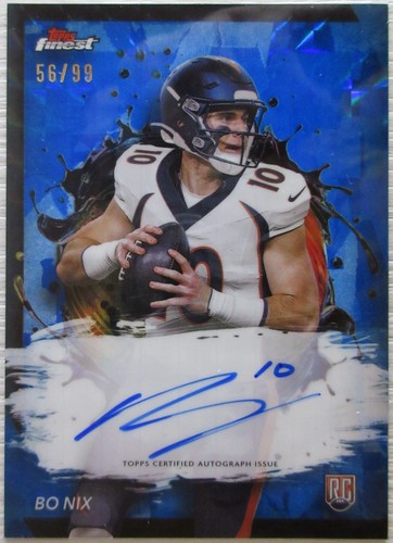 Bo Nix [Blue Geometric Refractor] #RFA-BN 2024 Topps Finest Rookie Autograph card