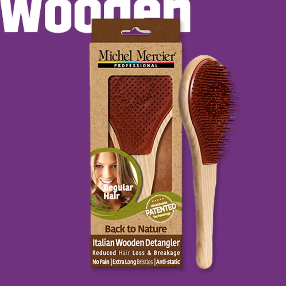 Cepillo desenredante de madera Michel Mercier (normal) Foto 2 de 2