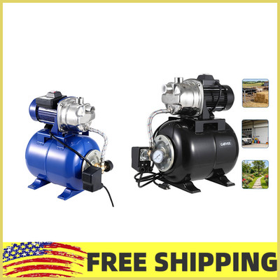 3/4HP/1HP/1.6HP Shallow Well Garden Farm Pump w/Pressure Tank & Two Adapters,Law