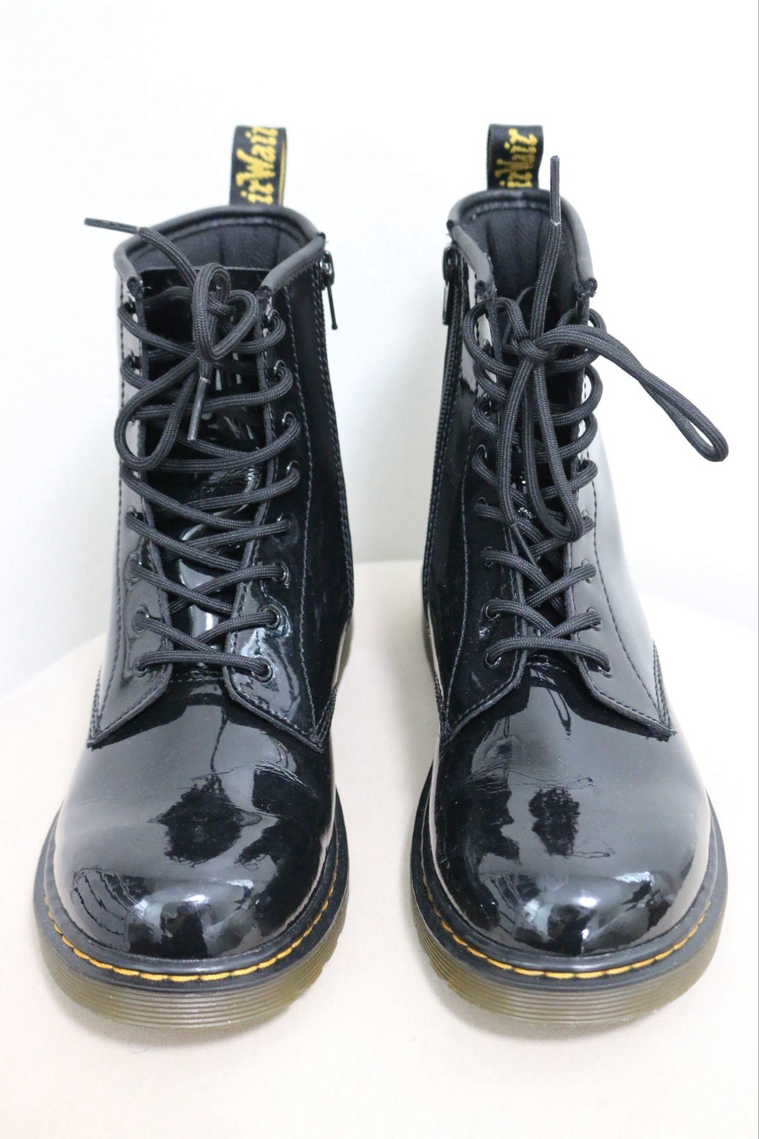 Doc Martens 1460 Y Patent Leather Black Boots Side Zip Sizes Mens 6 Womens 7 thumbnail 2
