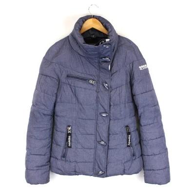SUPERDRY Damen Puffer Jacke Gr.S Thermo Kapuze Lila Polyester - Bild 1 von 4